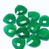 Emerald Green Faceted Heart Drop Beads Sold per 1 pair & Sizes 14mm x 14mm approx.Chalcedony is a cryptocrystalline variety of quartz. Comes in many colors such as blue, pink, aqua. Also known to lower negative energy for healing purposes. 